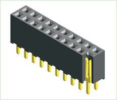 2.0mm Tiêu đề nữ Hàng kép H6.35